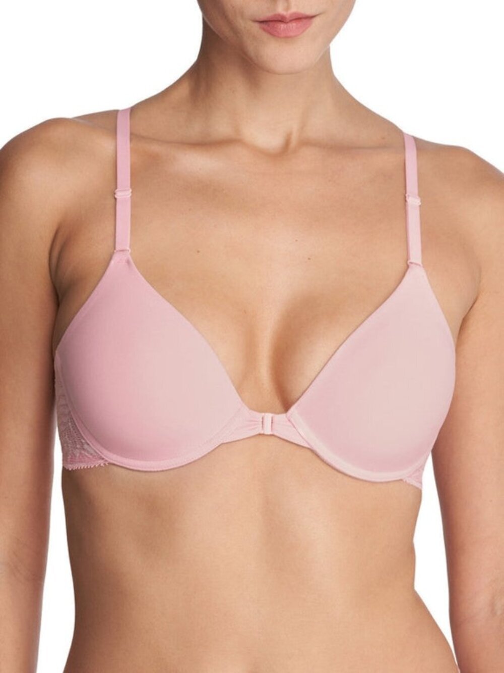 74$ NATORI Lush Front Close Contour Underwire Bra Size 32 D Pink - Picture 2 of 4